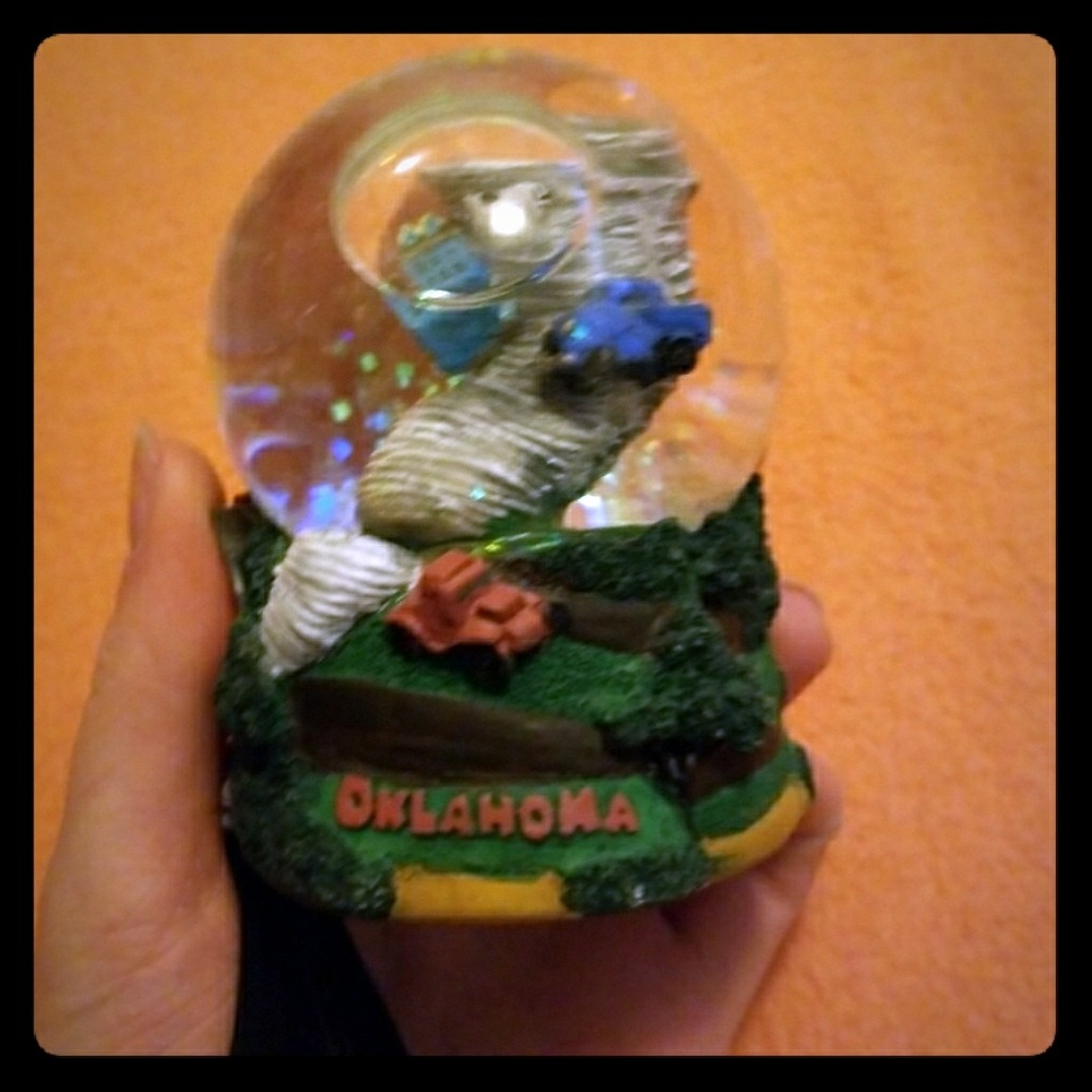 Miniature Oklahoma snow globe